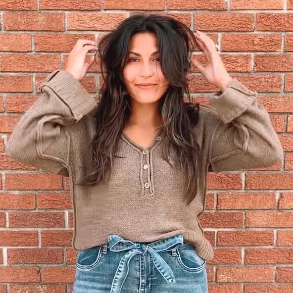 NWT Vici for Entro Brown Chunky Oversized Sweater - Picture 2 of 9